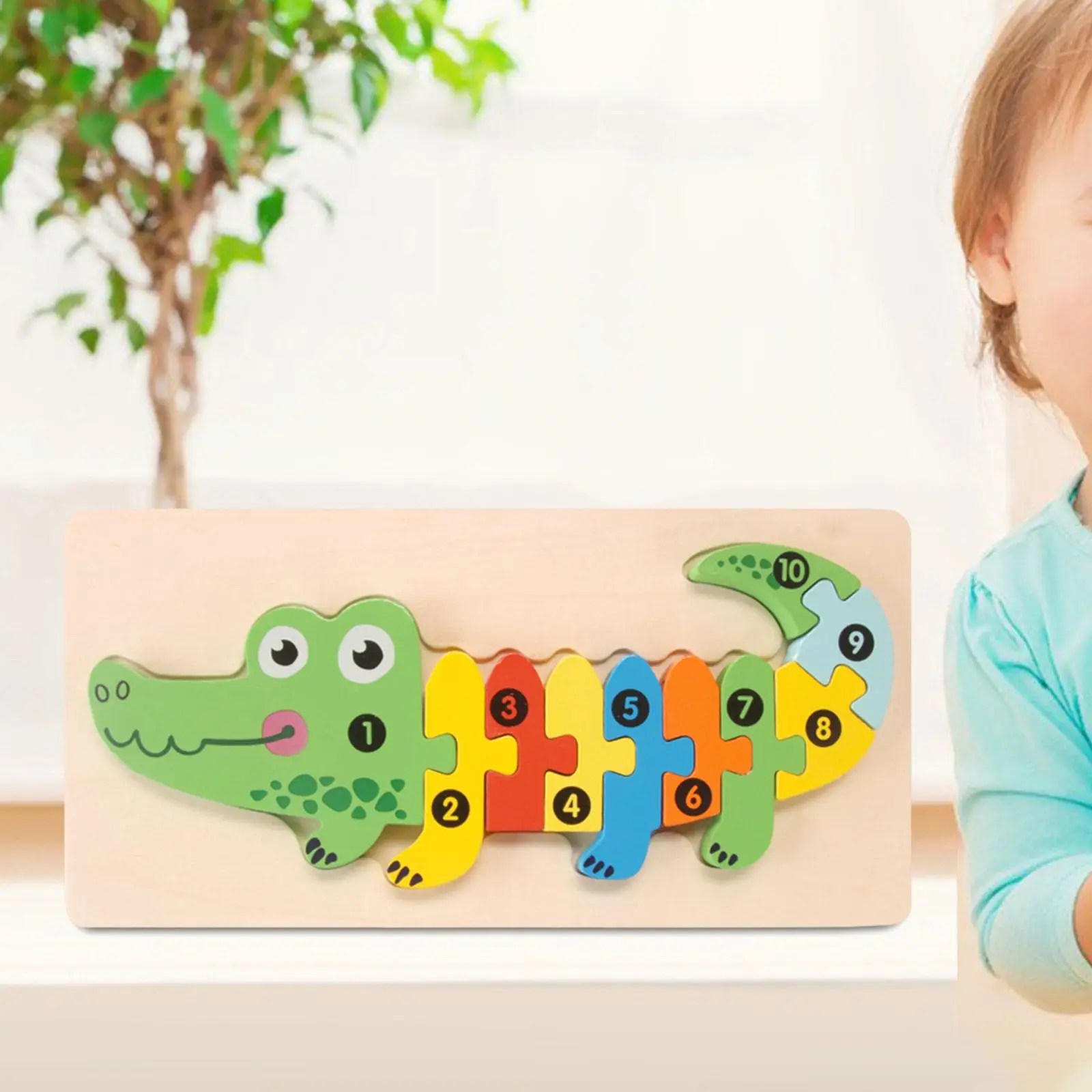 Цветни Дървени Животни Пъзели, Образователни Играчки за Деца, Пъзели за Момичета, Подаръци за Момчетата в Предучилищна Възраст За Рожден Ден