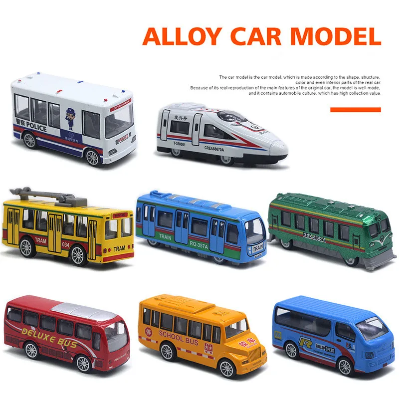 Колекция от модели мини-автобуси от сплав 1: 60, играчки за имитация на високоскоростни влакове, подарък играчка в оригинални опаковки, търговия на едро