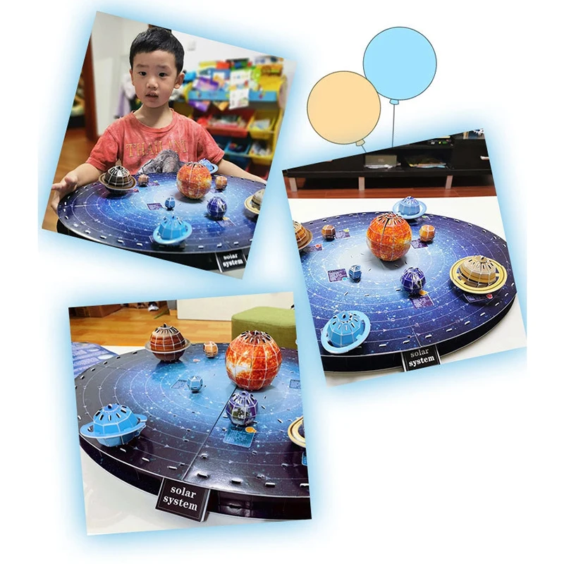 146 бр. 3D Слънчевата Система Набор от Пъзели Планета Настолна Игра Хартия САМ Jigsaw Обучение и Образователна и Научна Детска Играчка Подарък За Рожден Ден