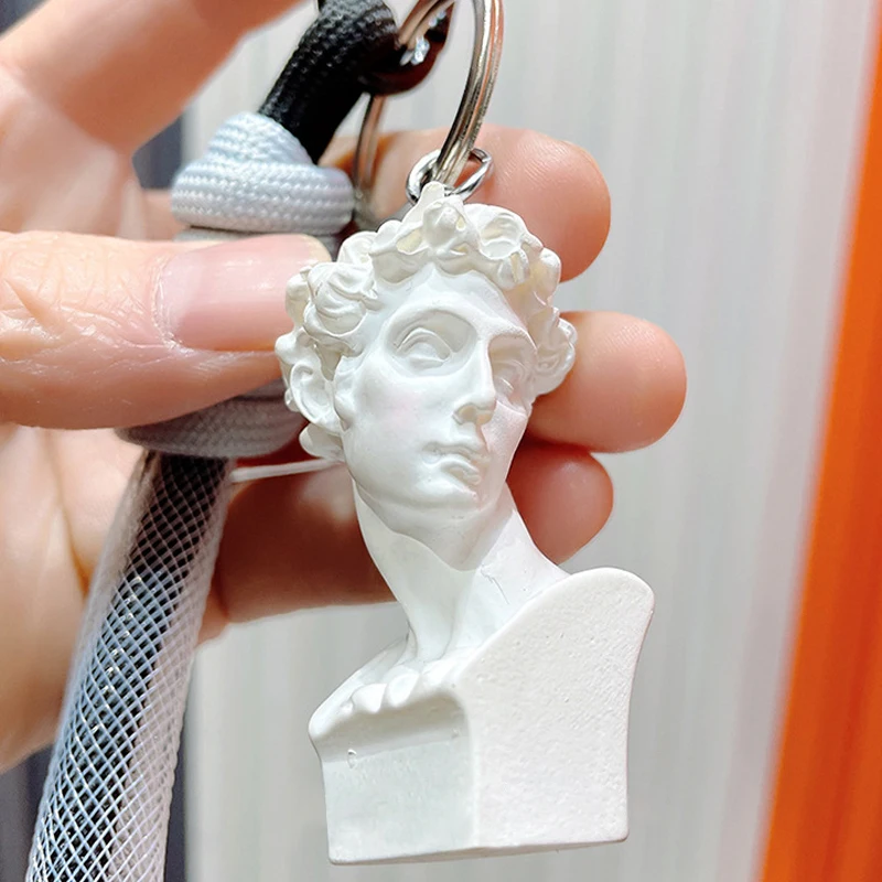 Ключодържател David Model, креативна студентска статуя на изкуството, Портрет на личност, ключодържатели ключодържател, Академичната училищна чанта, медальон, подарък