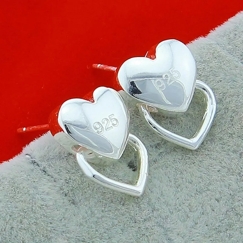 NAREYO Обеци-гривни от Сребро 925 проба във формата на Сърце, определени за женската сватба, Годеж, модни очарователни бижута, Подарък