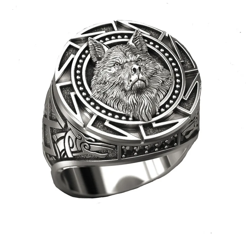 Готик пръстен с главата на вълк войн-викинга, мъжки пръстен на пръста си, винтажное пръстен с тотем селтик вълк, мъжки бижута, подарък за рожден ден в стил пънк