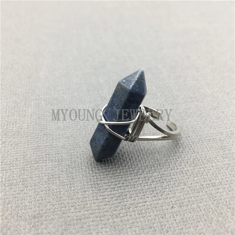 MY0523 Лечебен камък Тъмно златист цвят и акупресура посеребренное жично пръстен за жени