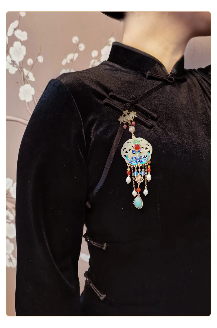 Китайски стил с ръчно изработени, реколта четката, перегородчатые перли, медальони, аксесоари за кимона/чонсам, Окачване, украса за рокли