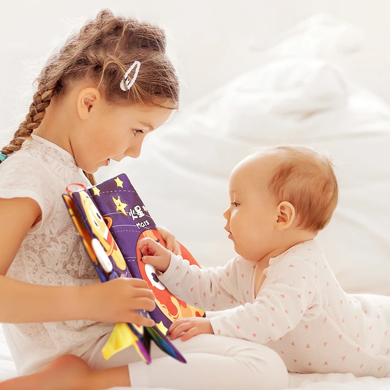 Детски тъканни книжки-играчки от 0 до 3 години, тактилни книжки за бебета, играчки за началото на обучението по метода Монтесори, забавни образователни играчки за четене