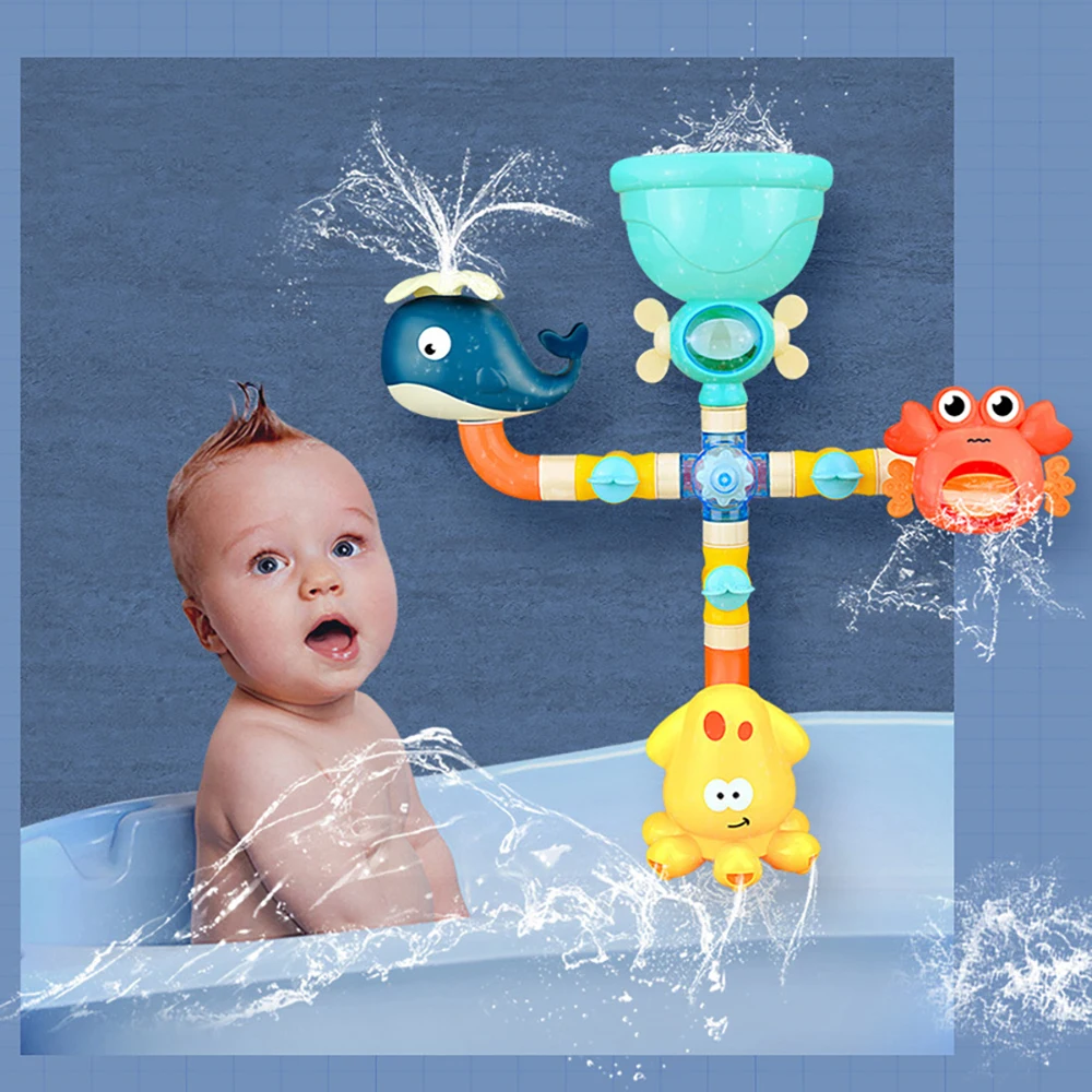 Бебешки Играчки за баня, Вана, направи си сам, Тръби, Тръба, плуване, Водна игра, спрей, Играчки за баня, играчки за деца, детски Подаръци, Подарък за рожден Ден