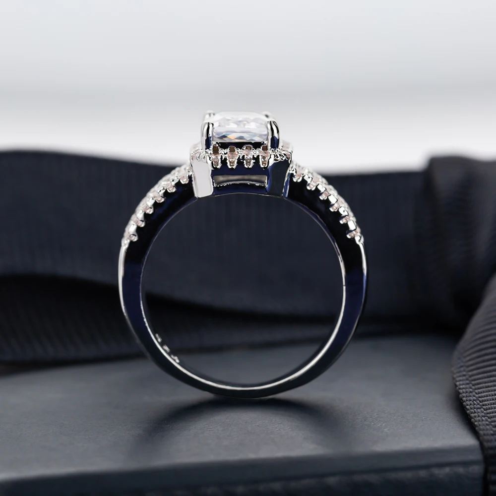 Луксозни Сватбени пръстени за младоженци, женски правоъгълни декорация от мед с кубическим цирконием, годежен пръстен за двойки, подарък за годишнина