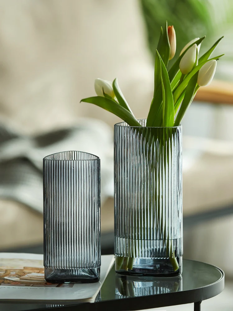 Декорация на вази договореност за хола Скандинавски триъгълна Прозрачна стъклена ваза ваза за вода