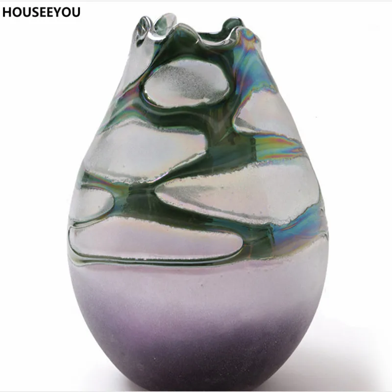 Модерни европейски творчески вази за цветя, изработени от кристал градиентной смилане, романтична декоративна ваза с цветя, сватбени декорации за дома