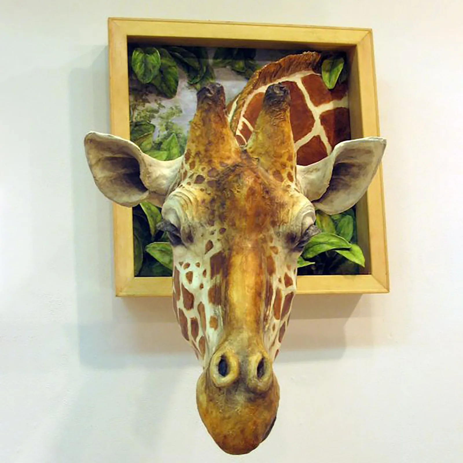 1 бр. 3D стенни скулптура на жирафа, 1 бр. Главата си жираф, стенни декорации, монтиране на изкуството, статуи на животни в реален размер, декорация