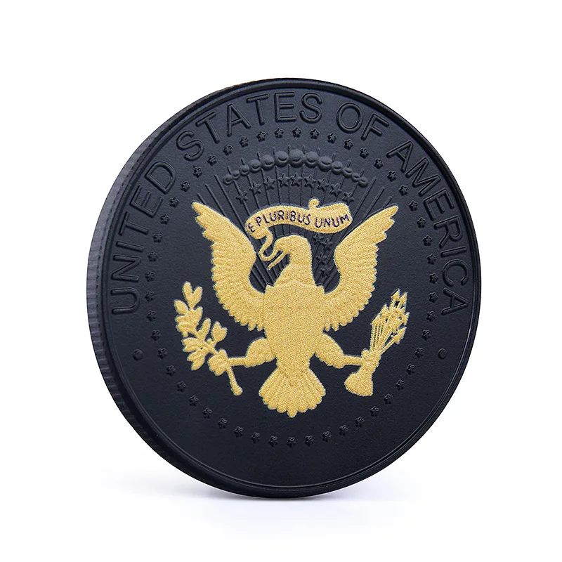 Декоративна монета Позлатен тисненая черна монета Президентът на САЩ Предизвикателство Монета Подарък колекция от 2022 година Главата на Кенеди Възпоменателна монета