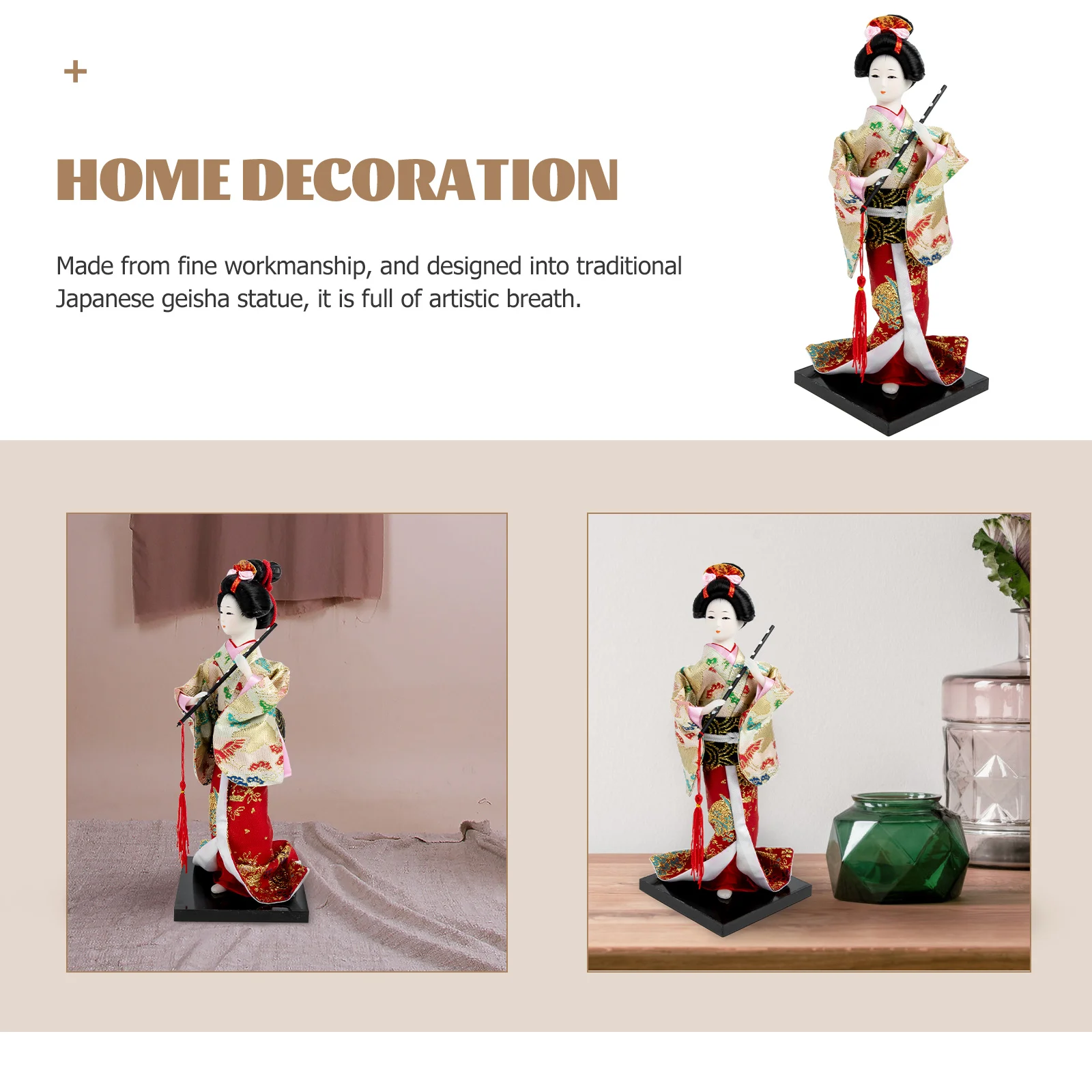 Реколта статуетка на гейша, Аксесоари за дома, скулптура, интериор на самурая, японска фигурка Кабуки
