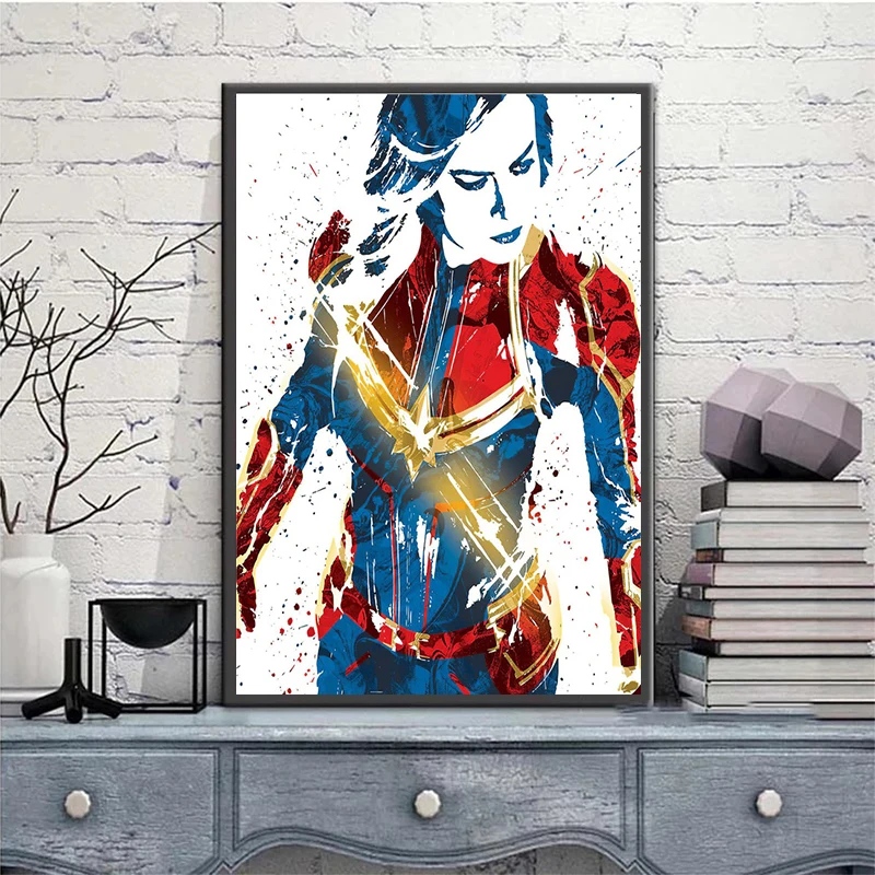 Акварел Супергерой на Марвел Платно Картина на спайдърмен Филм за Печатане на Съвременната Абстрактна стенни художествена картина Детско декорация на дома