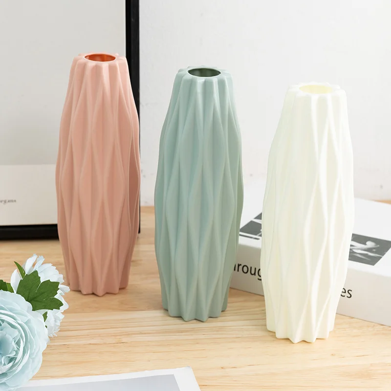Модерни вази За украса на дома Имитация керамичен пот в скандинавски стил договореност за вътрешни растения Декор пластмасови вази 2023