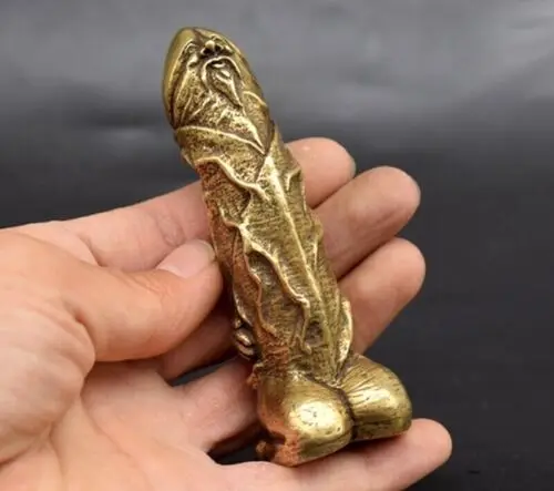 Масивната бронзова медна статуетка ръчно изработени любовен амулет на пениса