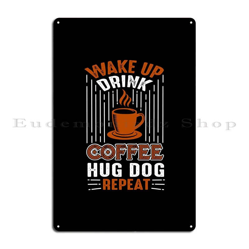 Кафе прегръдка, повторение на кучета, метални табели, начало декор за публикуване, iron дизайн, лидице табела, плакат