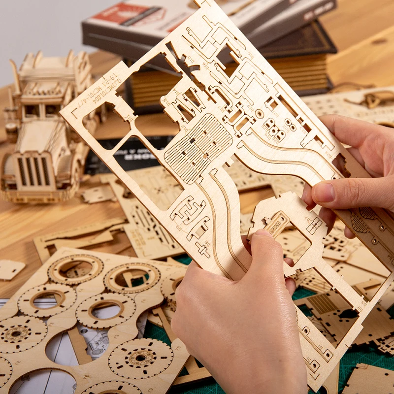 Модел на влака Начало декор на 3D Дървени ръчна модел на пъзели в събирането на Модел на Локомотив Детски подарък за рождения Ден на Декоративни превозни средства