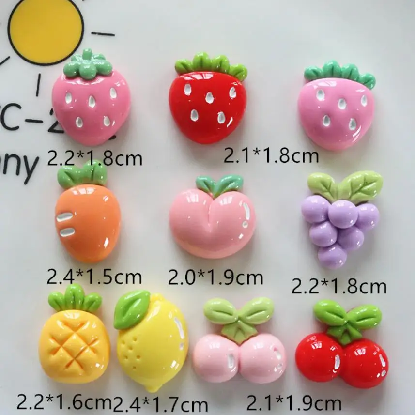 Нова сладка мини-серия от ягоди, Лимон, Череша, смола, плоска задна част, Scrapbooking, Направи си Сам, Бижута, Аксесоари за украса