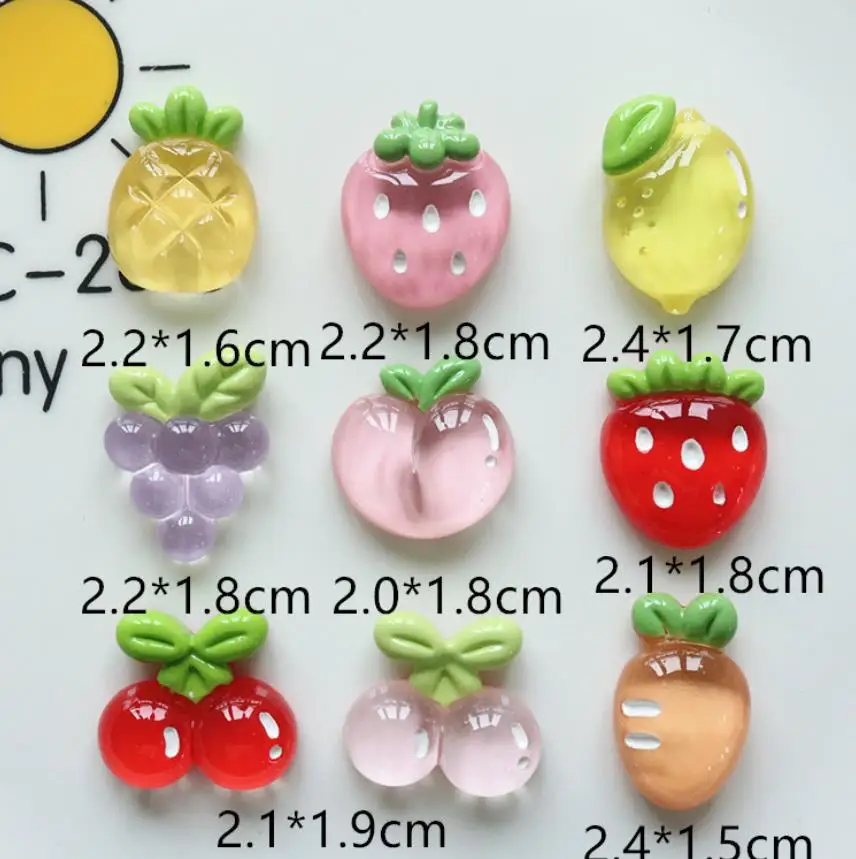 Нова сладка мини-серия от ягоди, Лимон, Череша, смола, плоска задна част, Scrapbooking, Направи си Сам, Бижута, Аксесоари за украса