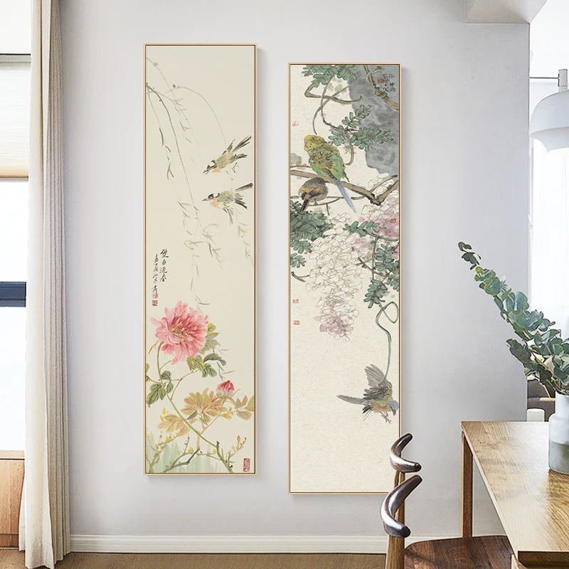 Китайски стил, растителни цветя, печат на плакати на платното за хол, спалня, традиционни стенни художествена живопис, картини за Декорация на дома