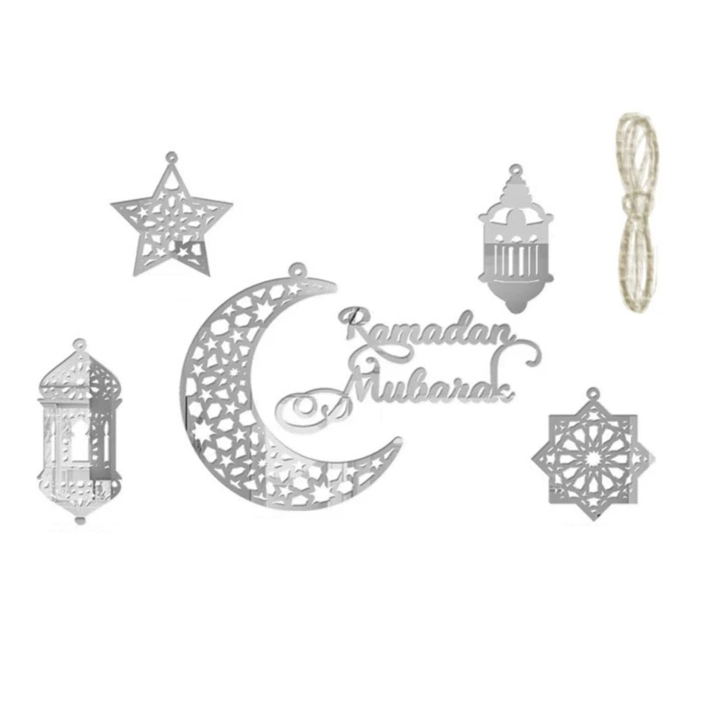 1 Комплект акрилни суспензии Eid с Луната и звездите, вечерни украса за парти, Нова година, рожден Ден