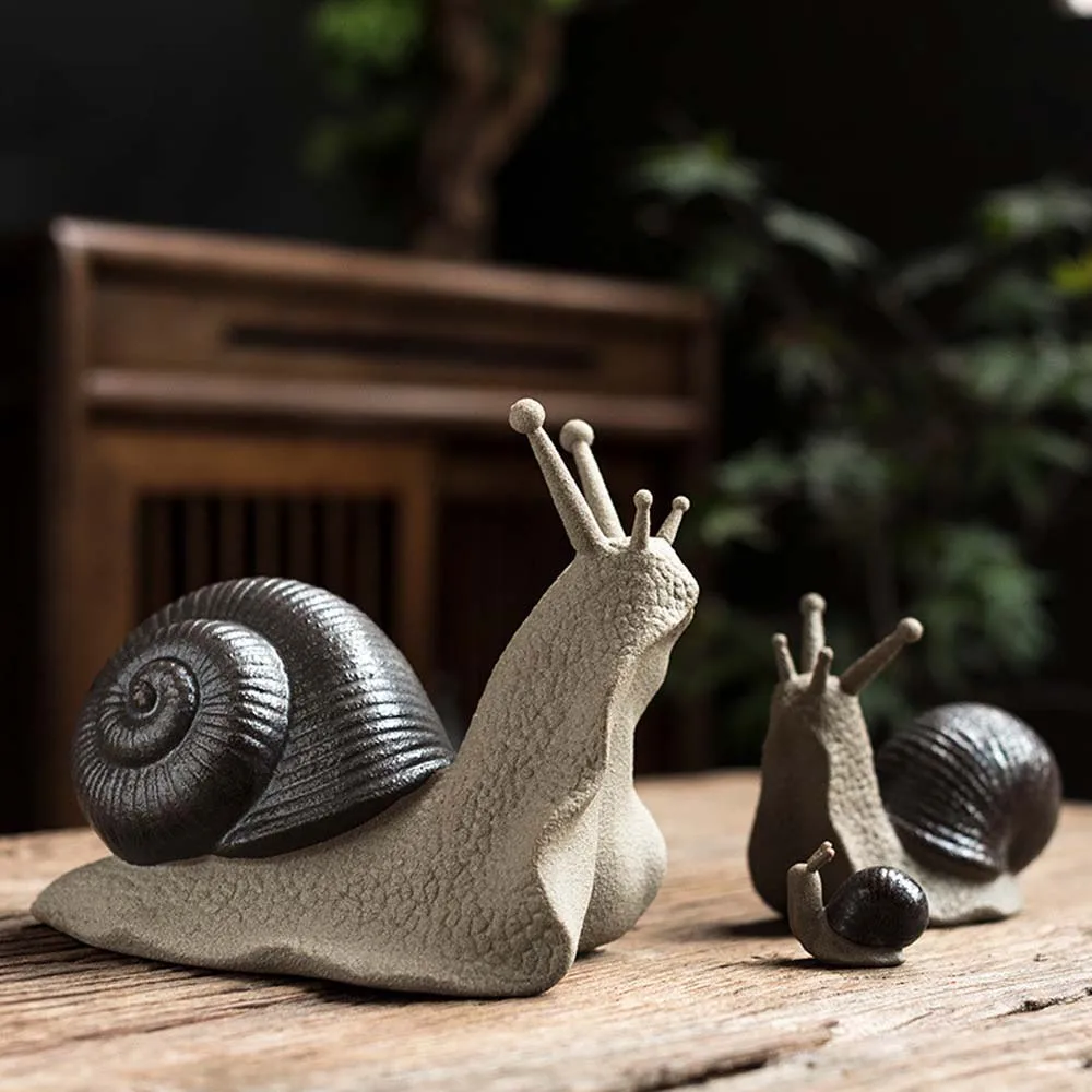 Креативните керамични декорации във формата на малки охлюви Бонсай Аксесоари за декорация на дома Микро Пейзаж за хола Чай Домашни любимци масата украса
