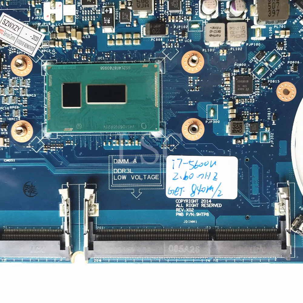 Използва се за дънната платка на лаптоп DELL E5450 CN-017FG2 017FG2 17FG2 с процесор SR23V I7-5600 2,60 Ghz 840 М 2 GB ZAM71 LA-A903P 100% тестван