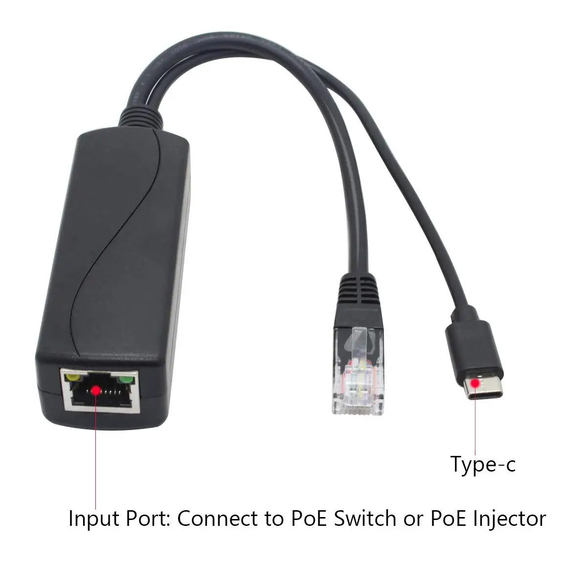 5 бр./пакет, gigabit PoE-сплитер Type-C IEEE 802.3 af 100/1000 Mbps, захранване по Ethernet на устройства, задвижвани с 5 2.4 A и Raspberry PI