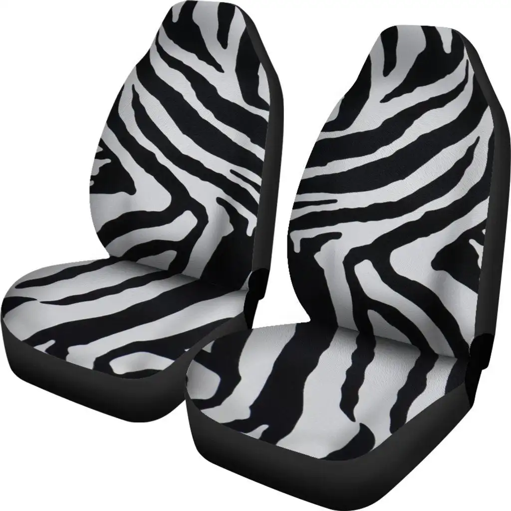Черно-бял калъф за седалка на Zebra, Комплект Покривала за автомобилни седалки, 2 бр., автоаксесоари, автомобилни постелки