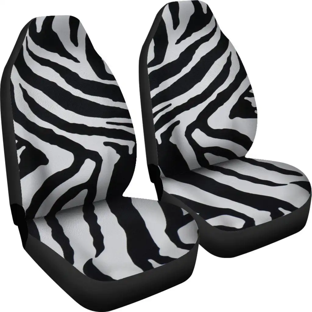 Черно-бял калъф за седалка на Zebra, Комплект Покривала за автомобилни седалки, 2 бр., автоаксесоари, автомобилни постелки