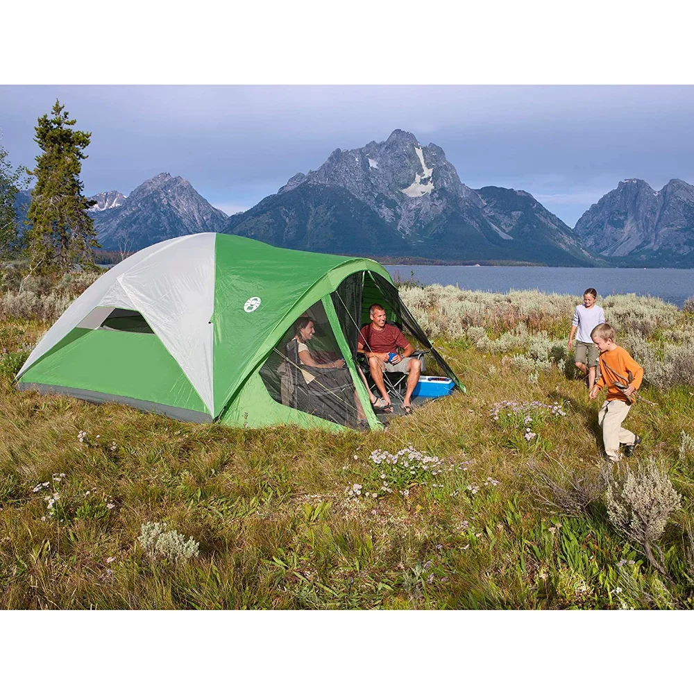 Экранированная кемпинговая палатка OUZEY, всепогодная палатката е за 6/8 души с просторен интериор, включва Rainfly