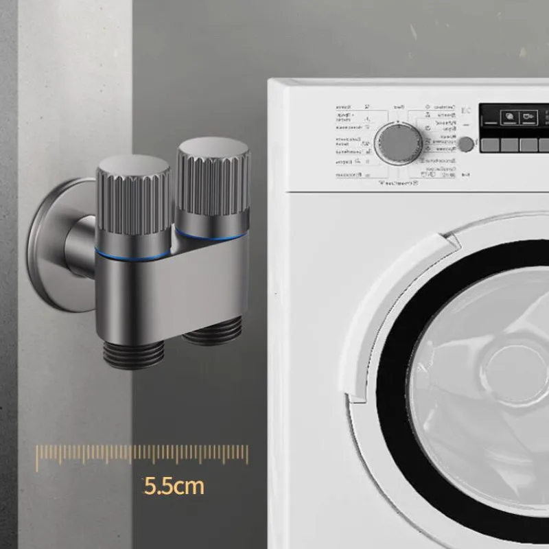 Смесител за перална машина с Двойна употреба, набор от смесители за биде в банята, с монтиран на стената хромиран смесител от черен месинг, аксесоари за баня