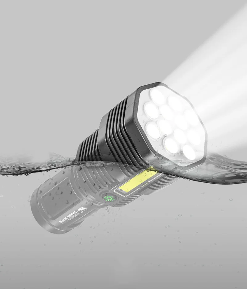 Силен Мощен фенер, тактически фенер, която се презарежда чрез USB, 4 режима, водоустойчива лампа, ултра Ярък фенер, къмпинг, Риболов