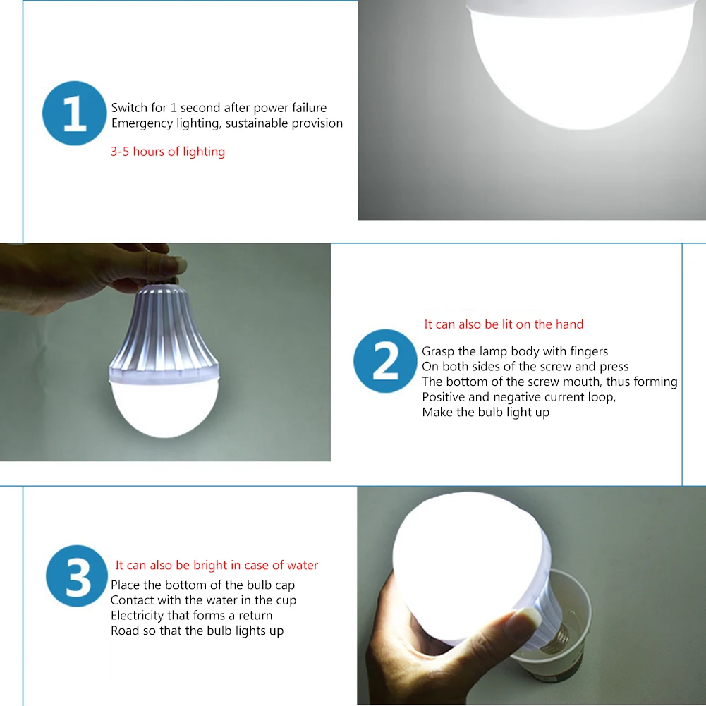 5 W 7 W 9 W И 12 W E27 led лампа Smart High Brightness Акумулаторна спасителна лампа Домашно осветление Лампа за дома