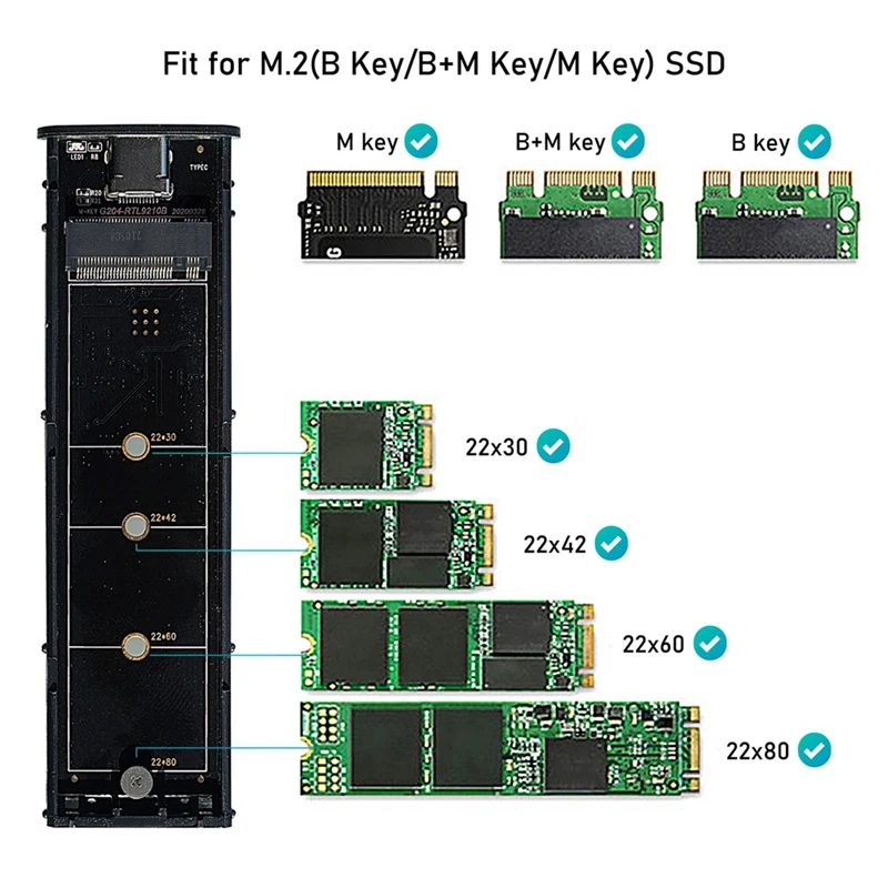 НОВОСТ-Адаптер 2 В 1 с двойно протокол Type C USB 3.1 SATA SSD твърд диск M. 2 NGFF SSD-диск на твърдия диск M2