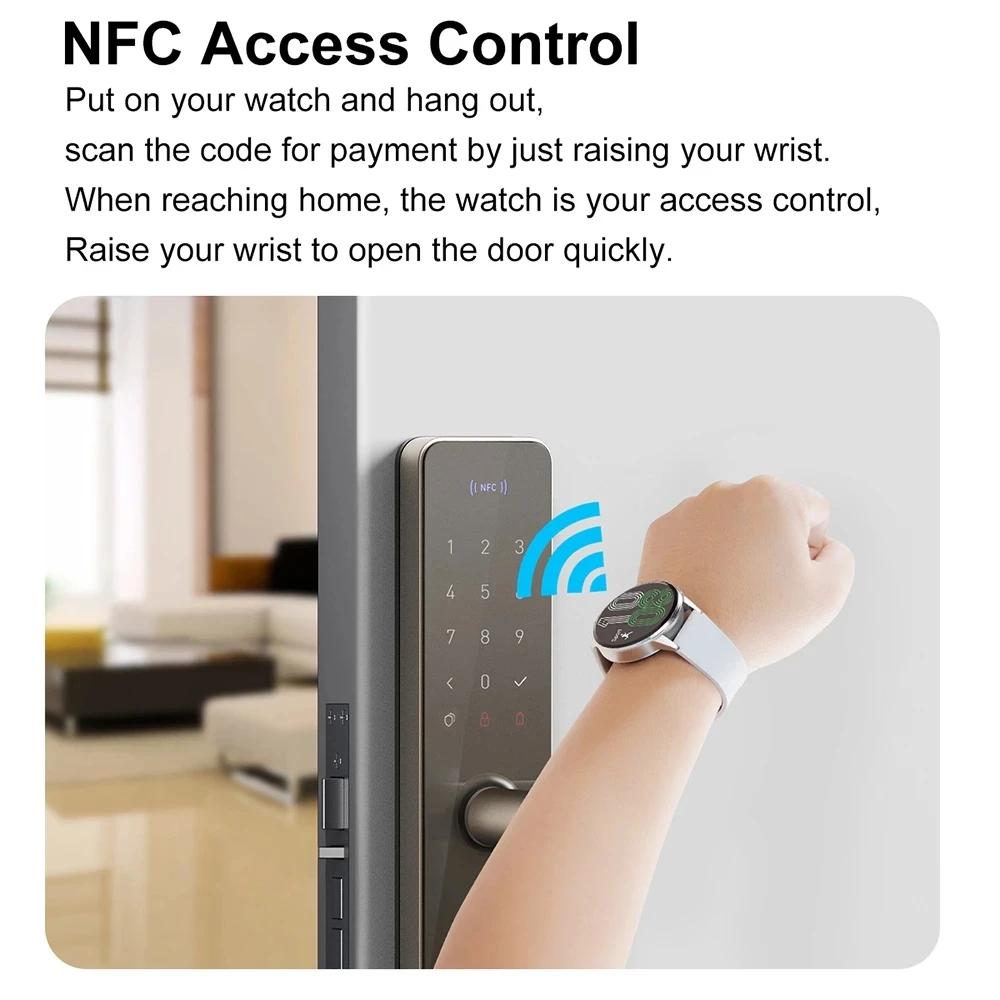 Смарт часовници с NFC 2023, Нови мъжки и женски умни часовници, контрол на достъпа до врати, Разговори по Bluetooth, Фитнес гривна, Проследяване на движението на GPS