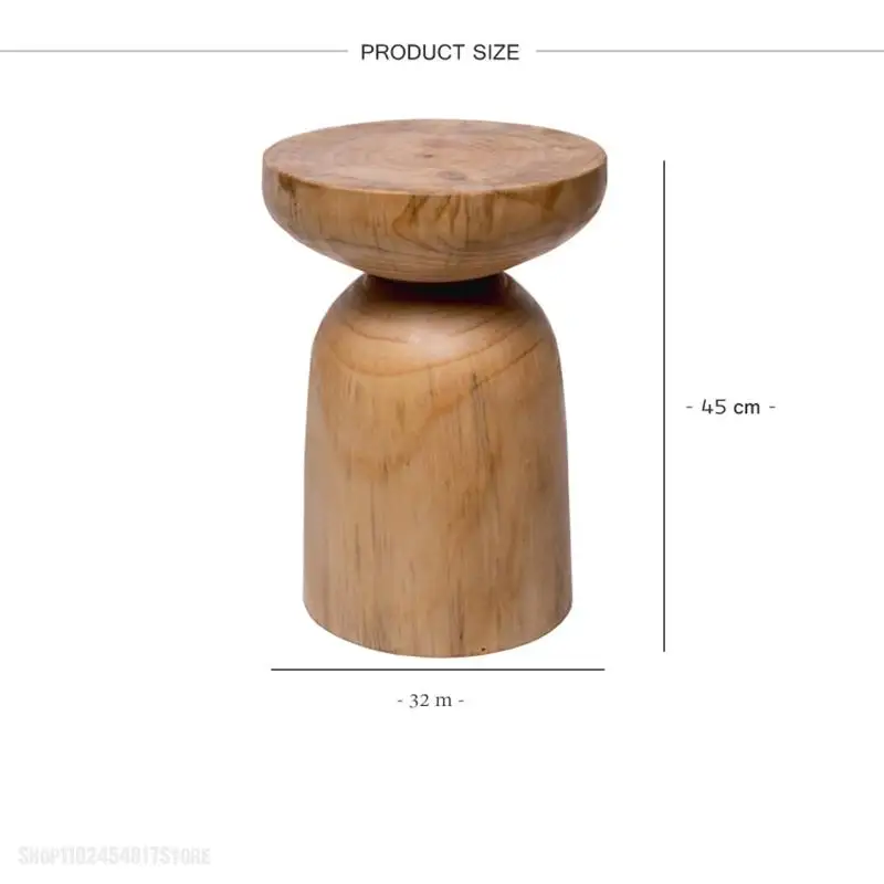 Модерен минималистичен стол от масивна дървесина, дизайнерски творчески кръгла табуретка, украса за семейството, табуретка от пън