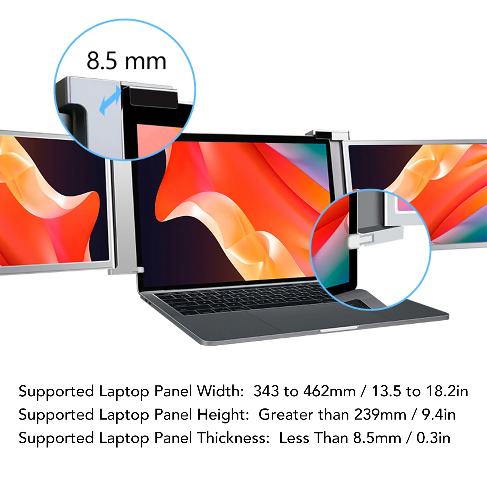 Лаптоп S20 15,4 инча с два монитора FHD 1080P IPS Type C, мащабируем скоба за лаптоп 13,3-16,5 инча