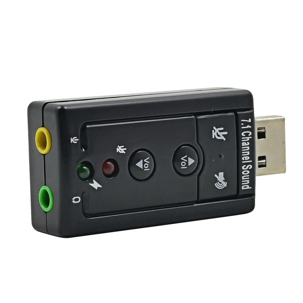 Външна звукова карта USB TISHRIC, 7.1-канален аудио Адаптер, звукови карти, Жак за микрофон, жак за слушалки, стерео слушалки за настолен КОМПЮТЪР, лаптоп