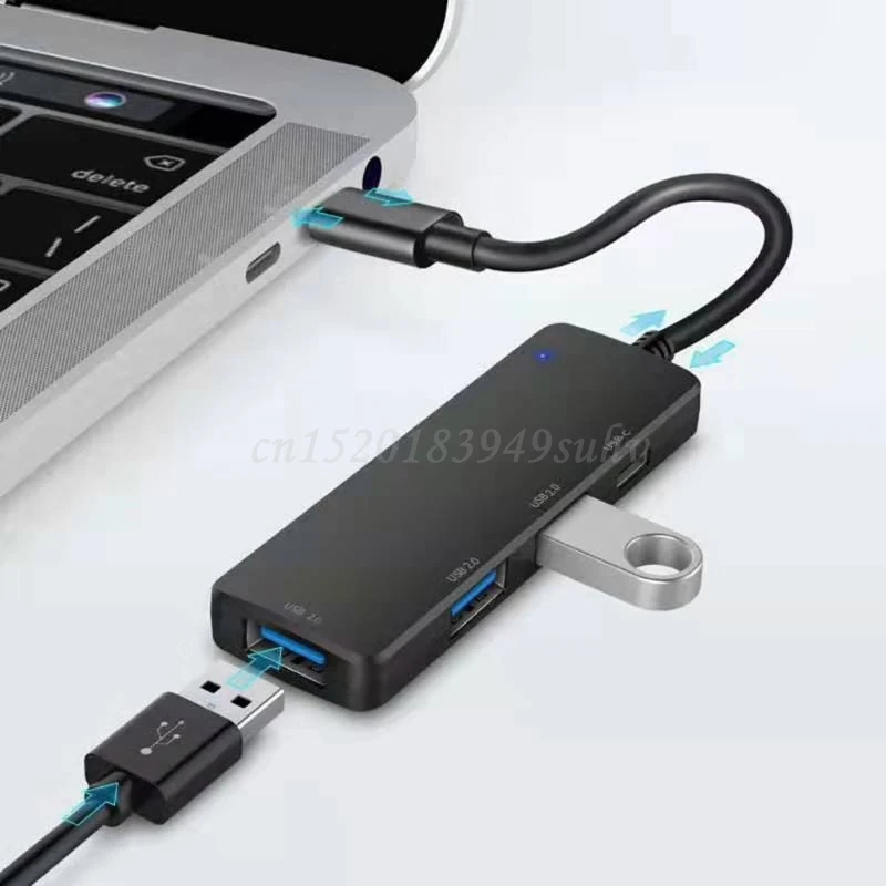 Докинг станция Type-c, център, сплитер за зареждане на PD за вашия MAC BOOK ultrabook, USB-кабел, сплитер, 4 порта