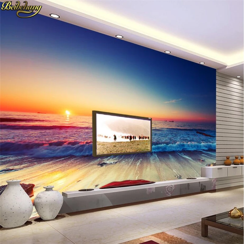 beibehang потребителски стенни тапети sun rises surface Конфигуриране на телевизора стенописи фотообои за стените, 3D тапети за дома