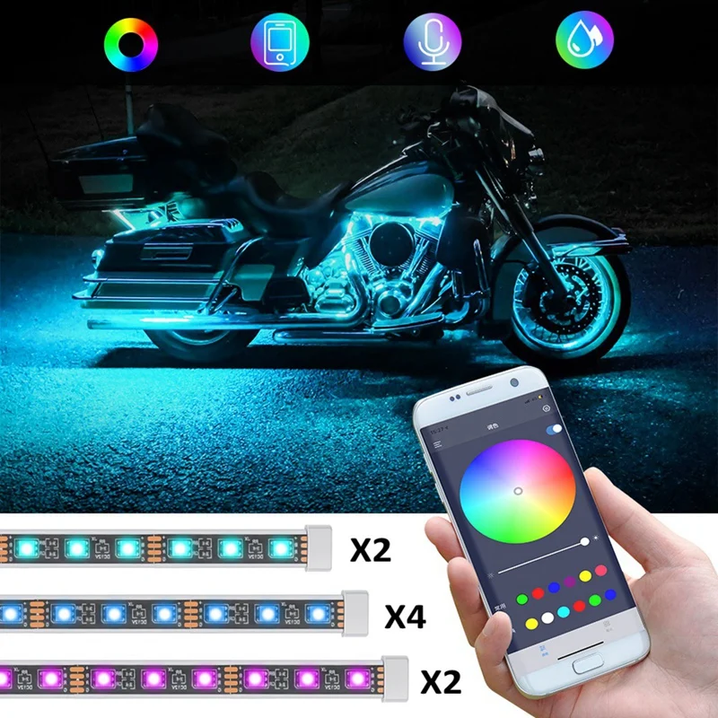 Мотоциклет с Led Подсветка Комплект RGB Ленти от Светлина Водоустойчив За Davidson Honda, Kawasaki, Suzuki