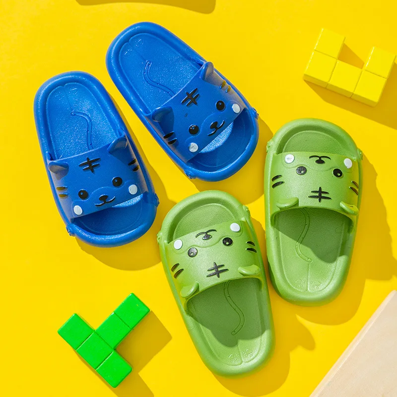 Детски чехли от 1 до 8 години с изображение на Тигър, скъпа обувки за малки момчета, летни детски джапанки, обувки за детска баня, нескользящие Pantufa Infantil