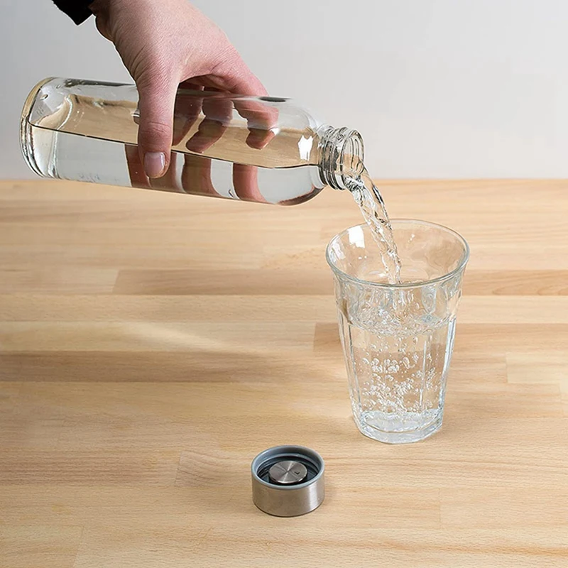 Бутилка от прозрачно стъкло с капацитет от 18 грама, спортна бутилка за вода с високо съдържание на боросиликата, от стъкло, с капаци, не съдържаща бисфенолаА, Екологично чиста, За направата на сок