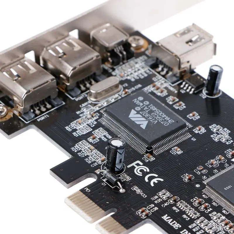 PCI-e 1X IEEE 1394A 4 Порта (3 + 1) Firewire Card Adapter 6-4-Пинов Кабел За Настолни КОМПЮТРИ Директен доставка