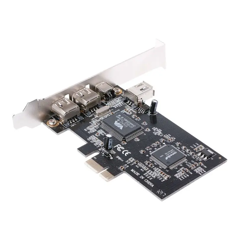 PCI-e 1X IEEE 1394A 4 Порта (3 + 1) Firewire Card Adapter 6-4-Пинов Кабел За Настолни КОМПЮТРИ Директен доставка