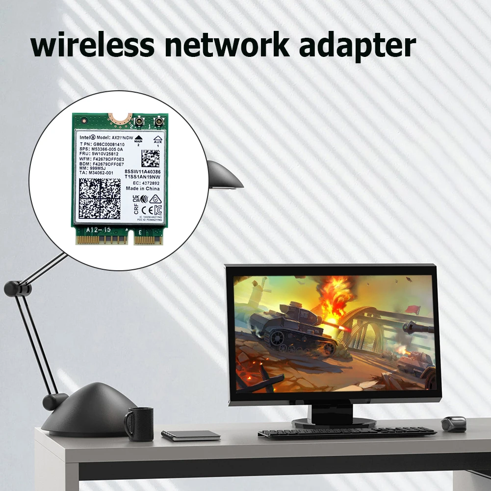 Wi-Fi карта 2,4 Ghz/5 Ghz, съвместима с Bluetooth, мрежова карта 5,3 3000 Mbps WIFI6E, двойна лента Безжичен WiFi Адаптер за Windows, LINUX 10