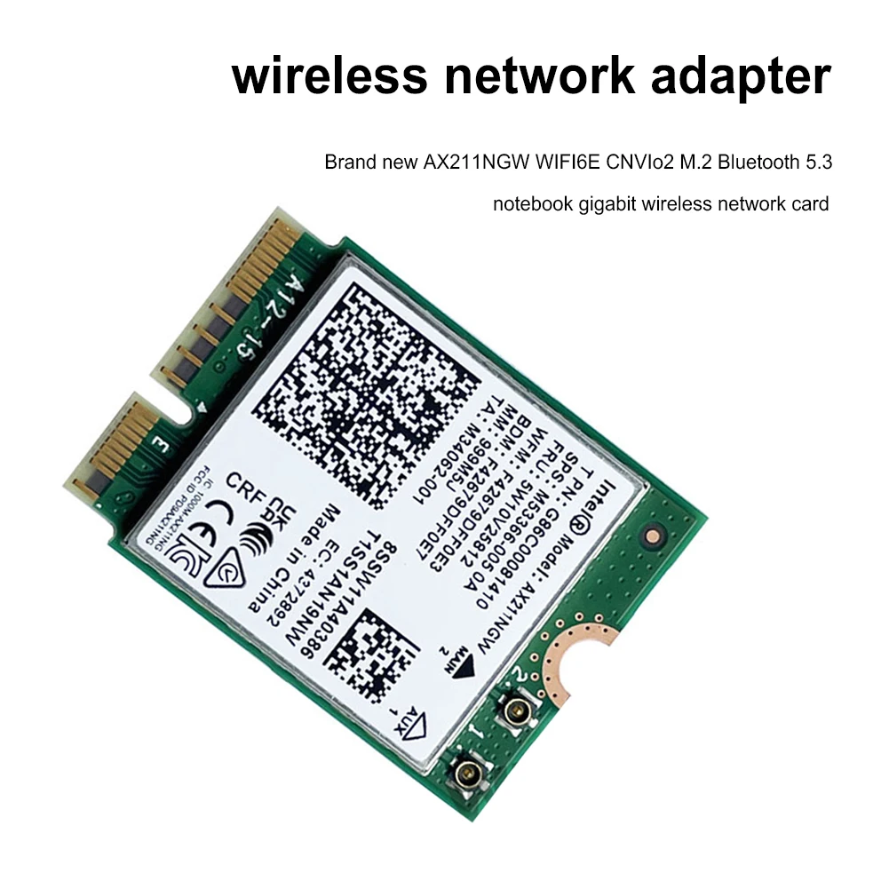 Wi-Fi карта 2,4 Ghz/5 Ghz, съвместима с Bluetooth, мрежова карта 5,3 3000 Mbps WIFI6E, двойна лента Безжичен WiFi Адаптер за Windows, LINUX 10