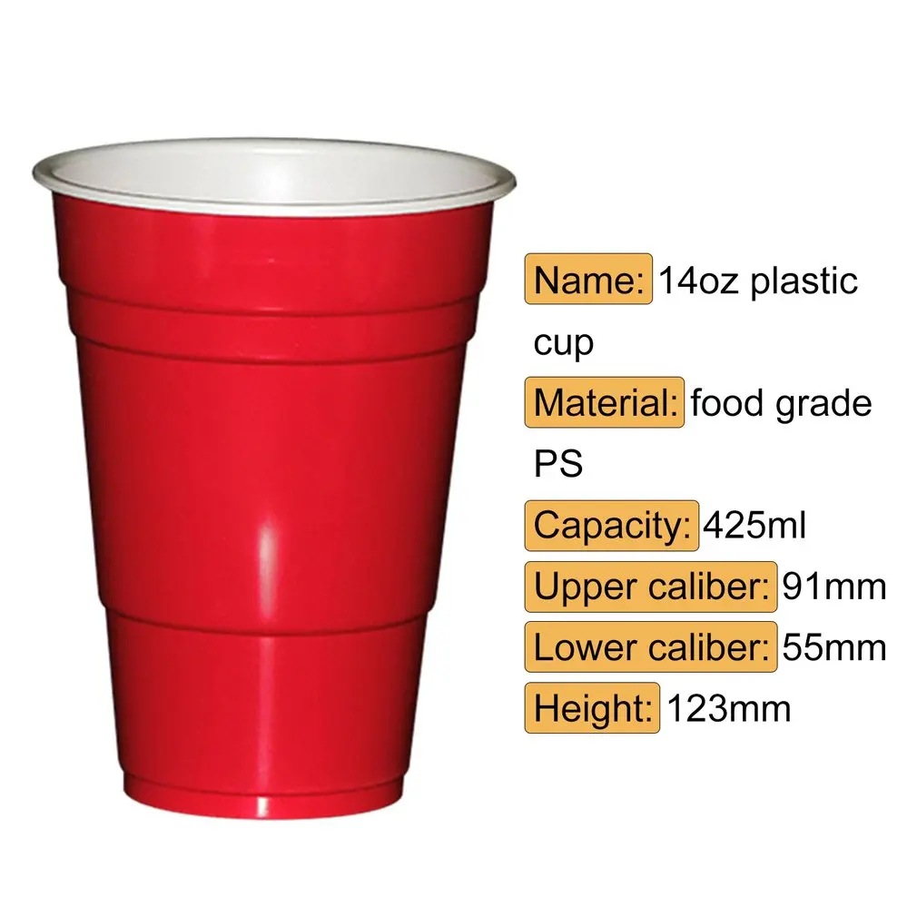 10 бр./компл., високо качество, 450 мл, червен еднократна пластмасова чаша, чаша за парти, бар, Ресторант, Аксесоари, артикули за дома, търговия на едро,