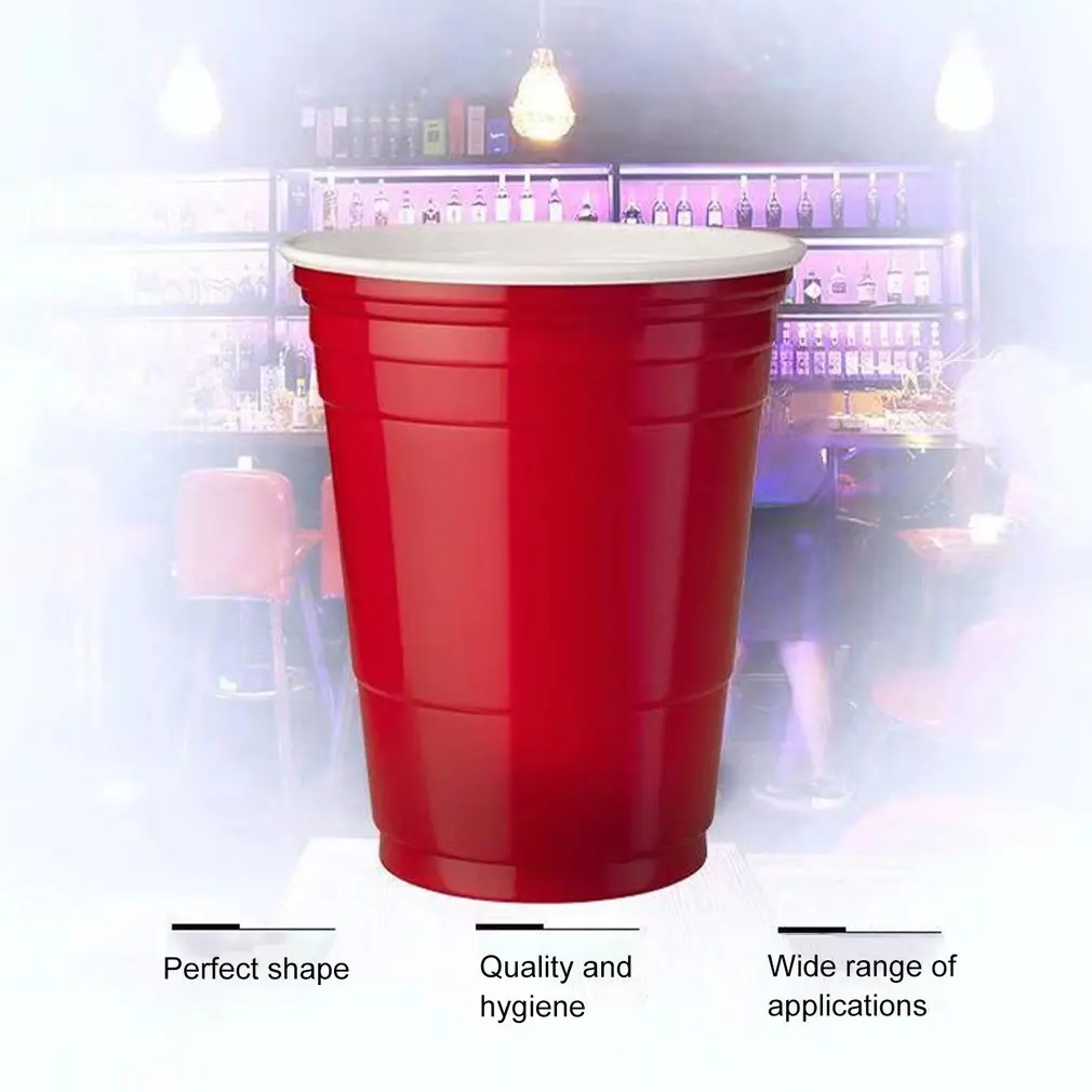 10 бр./компл., високо качество, 450 мл, червен еднократна пластмасова чаша, чаша за парти, бар, Ресторант, Аксесоари, артикули за дома, търговия на едро,